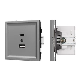 Фото #1 товара Механизм USB розетки SCT-TENDO-MUAC-PL-GR (5V, 3A, QC3) (Arlight, -)