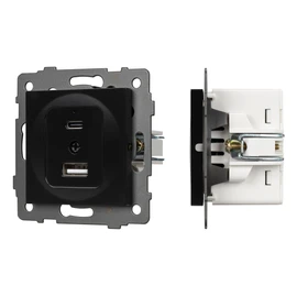 Фото #1 товара Механизм USB розетки SCT-MUAC-PL-BK-V (5V, 3A, QC4) (Arlight, -)