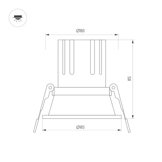 Фото #2 товара Светильник MS-FLOW-BUILT-R85-6W Day4000 (WH, 38 deg, 230V) (Arlight, IP20 Металл, 5 лет)