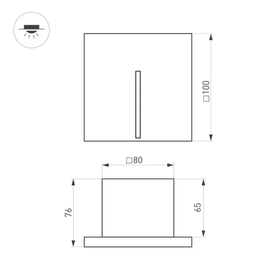 Фото #4 товара Светильник LT-TIE-S100-3W Warm3000 (GR, 25x45 deg, 230V) (Arlight, IP65 Бетон, 3 года)