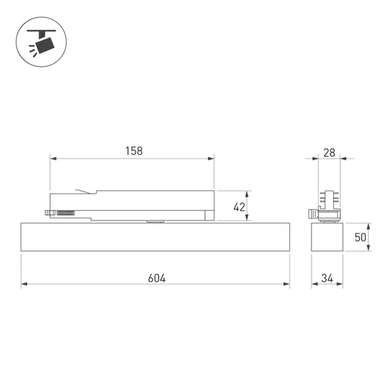 Фото #5 товара Светильник LGD-FLAT-4TR-S605-25W Warm3000 (WH, 100 deg, 230V) (Arlight, IP20 Металл, 3 года)