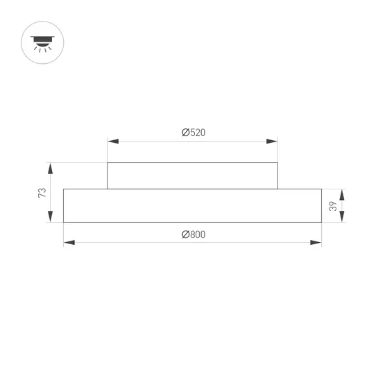 Фото #2 товара Светильник SP-ESTELY-R800-60W Warm3000 (WH, 80 deg, 230V, TRIAC) (Arlight, IP20 Металл, 5 лет)