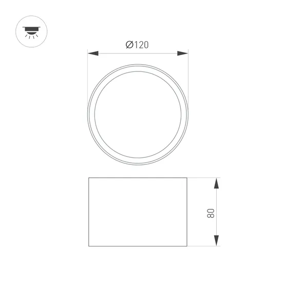 Фото #3 товара Светильник SP-BISCOTTO-R120-12W Warm3300-MIX (WH-GD, 80 deg, 230V) (Arlight, IP54 Металл, 5 лет)
