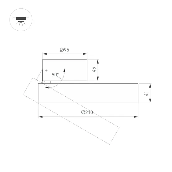 Фото #7 товара Светильник SP-RONDO-FLAP-R210-20W Warm3000 (BK, 110 deg) (Arlight, IP40 Металл, 3 года)