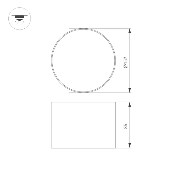 Фото #3 товара Светильник SP-CYLINDO-R160-18W Day4000 (WH, 110 deg, 230V) (Arlight, IP54 Металл, 3 года)